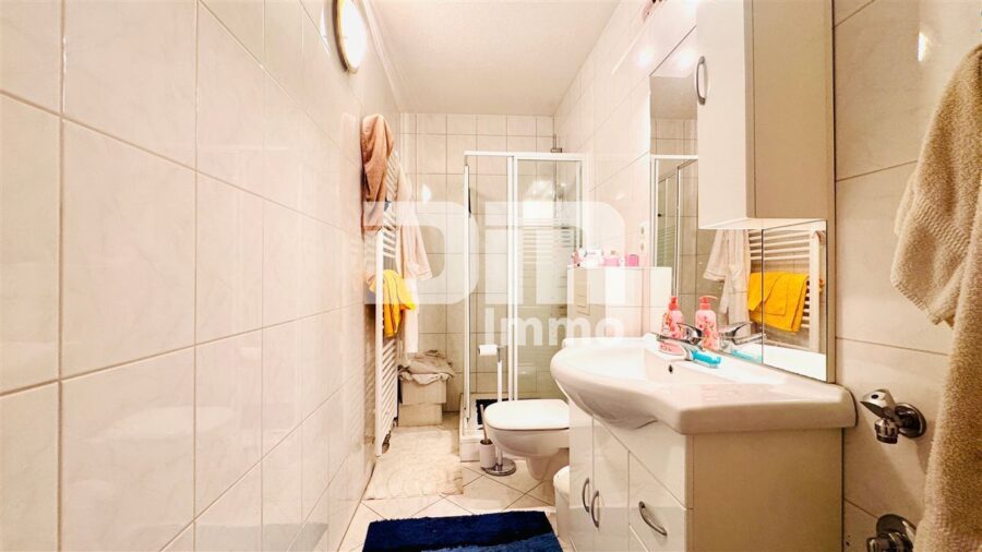 Einfamilienhaus mit Einliegerwohnung in Traumlage mit Terrasse, Naturgarten und Garage - Souterrain Badezimmer / Dusche 1